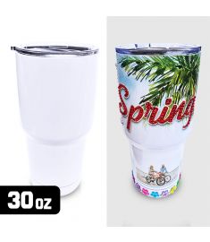 Metal Sublimation Tumbler White 30 Oz