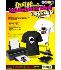 Inkjet And Sublimation Vinyl Dark And Light A3 (20 sheets)