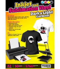 Inkjet And Sublimation Vinyl Dark And Light A3 (50 sheets)