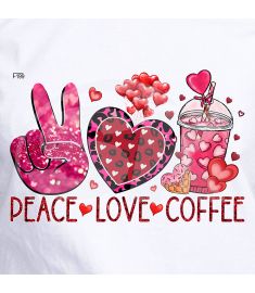 DTF-199 Peace Love coffee 10x7 Inches
