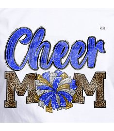 DTF-212 Cheer Mom blue gold silver 10 x 9 Inches
