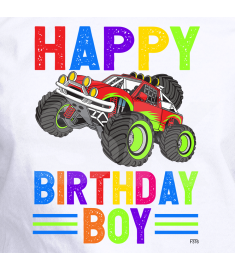 DTF-316 Happy Birthday Boy Monster Truck 9 x 11 Inches