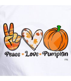 DTF-115 Peace Love Pumpkin 11 x 6 Inches