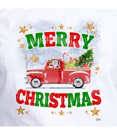 DTF-117 Merry Christmas Truck Santa 10 x 12 Inches