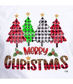 DTF-120 Merry Christmas Tree Plaid 10 x 9 Inches