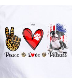 DTF-150 Peace Love Pit bull 10 x 5 Inches