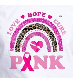 DTF-156 Love Hope Cure Pink Cancer 10 x 10 Inches