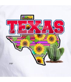 DTF-157 Texas Sunflowers Cactus Leopard 10 x 9 Inches