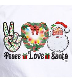 DTF-167 Peace Love Santa 10 X 6 Inche