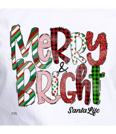 DTF 170 Merry Bright Santa Life 10 X 9 Inches