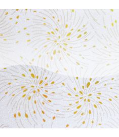 Eco Glitter Motif Flower Gold Rainbow White Gloss Vinyl