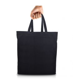 Tote Bag Black with Pocket (16 x 14 Inches)