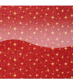 Eco Glitter Motif Star Gold Red Gloss Vinyl