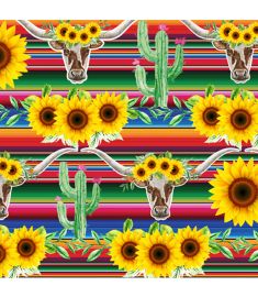 Sunflowers Cow Serape Vinyl