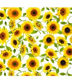Sunflowers White Sign Vinyl