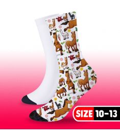 Sublimation Sock White with Black (3 Pairs Per Package) Size 10-13