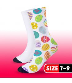 Sublimation Sock White with Black Size 7-9 (3 Pairs per Package)