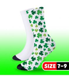 Sublimation Sock White with Black Size 7-9 (3 Pairs per Package)