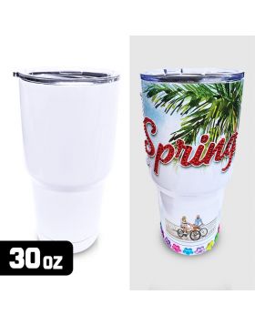 Metal Sublimation Tumbler White 30 Oz