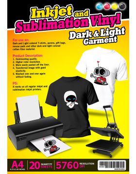 Inkjet heat transfer iron on paper Dark color fabric 12 X 17 A3 - 50  sheets