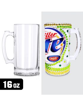 Beer Glass Transparent Sublimation 16 Oz