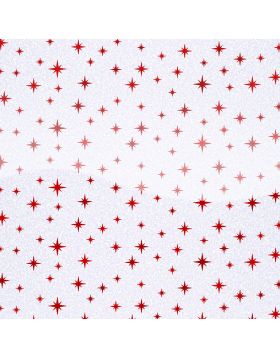 Eco Glitter Motif Star Red Rainbow White Gloss Vinyl