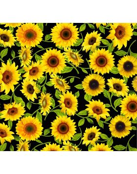 Sunflowers Black Sign Vinyl