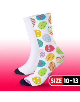 Sublimation Sock White with Black (3 Pairs Per Package) Size 10-13