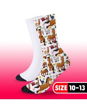 Sublimation Sock White with Black (3 Pairs Per Package) Size 10-13