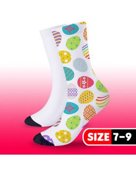 Sublimation Sock White with Black Size 7-9 (3 Pairs per Package)