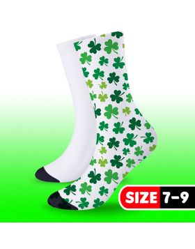 Sublimation Sock White with Black Size 7-9 (3 Pairs per Package)