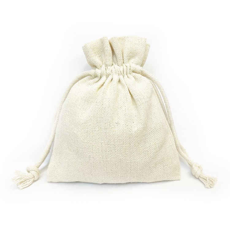 Drawstring Bag Natural White Small