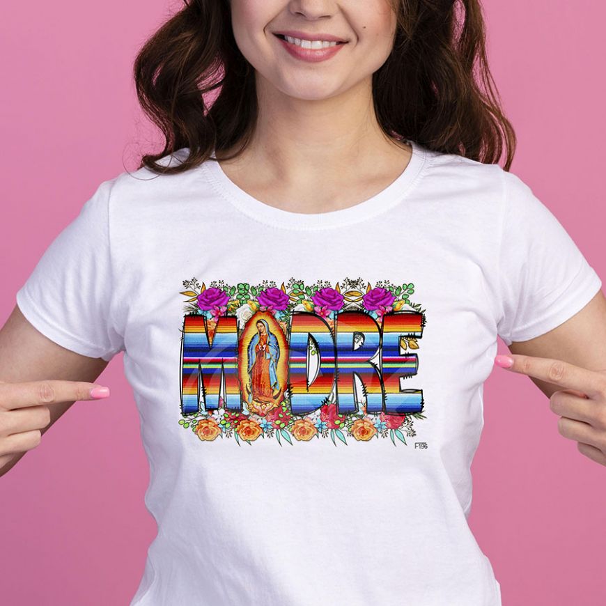 DTF-196 Madre Zerape Mexico Virgen Maria 10x7 Inches