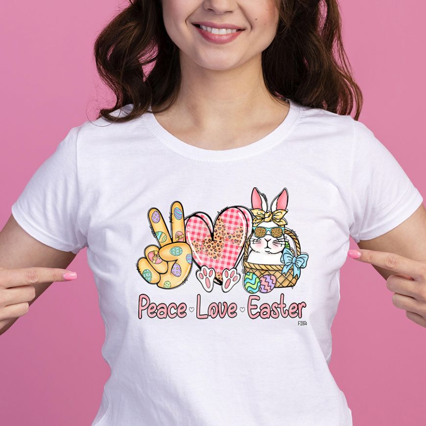 DTF-284 Peace Love Easter 10 x 8 Inches