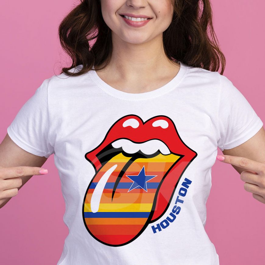 Lips Baseball Flag Houston 9 x 11 inches