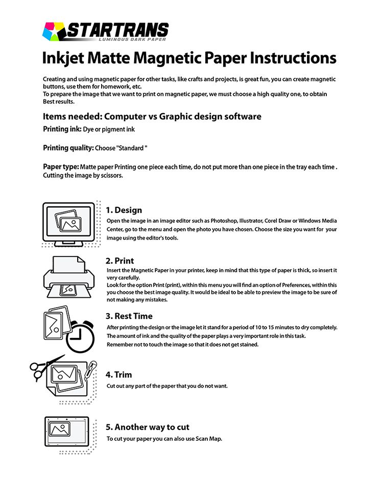 MATTE Printable Paper Magnet 10 SHEETS 