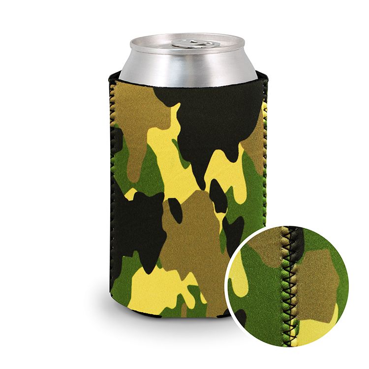 Can Cooler Neoprene Camo Green