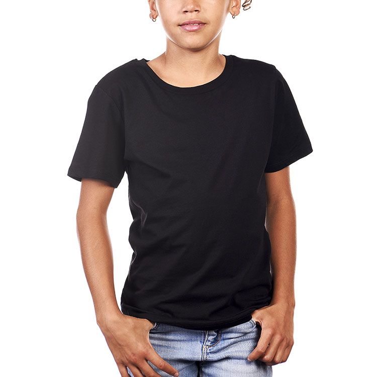 Round T shirt Kids Black