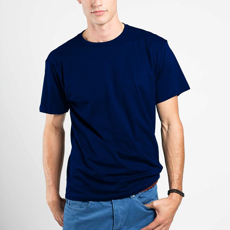 Navy round neck t shirt top