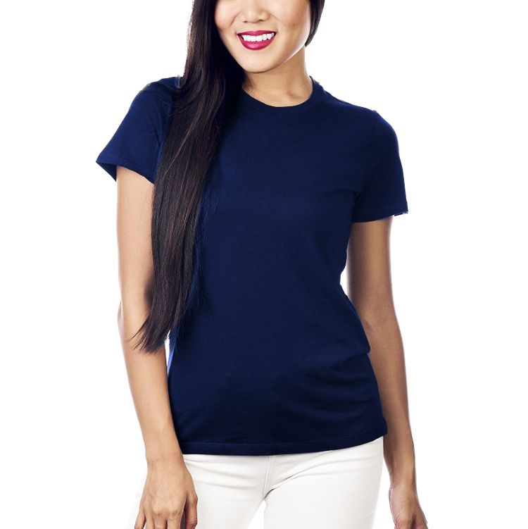 Navy blue round neck shirt hot sale