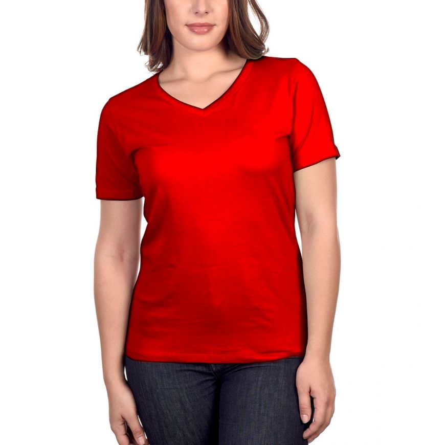 Red t shirt girl hot sale