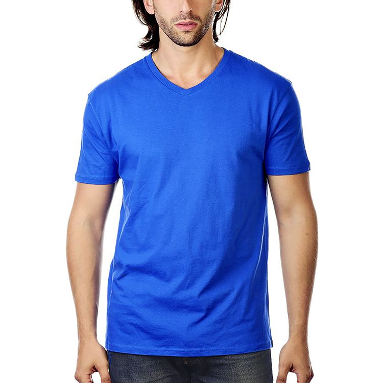 mens blue v neck t shirt