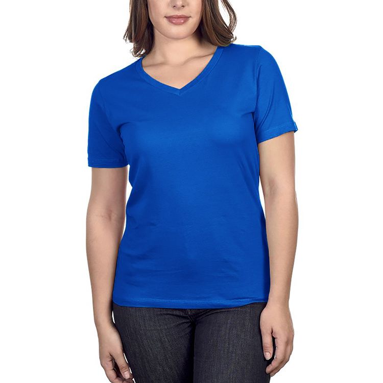 Blue v neck t shirt womens sale
