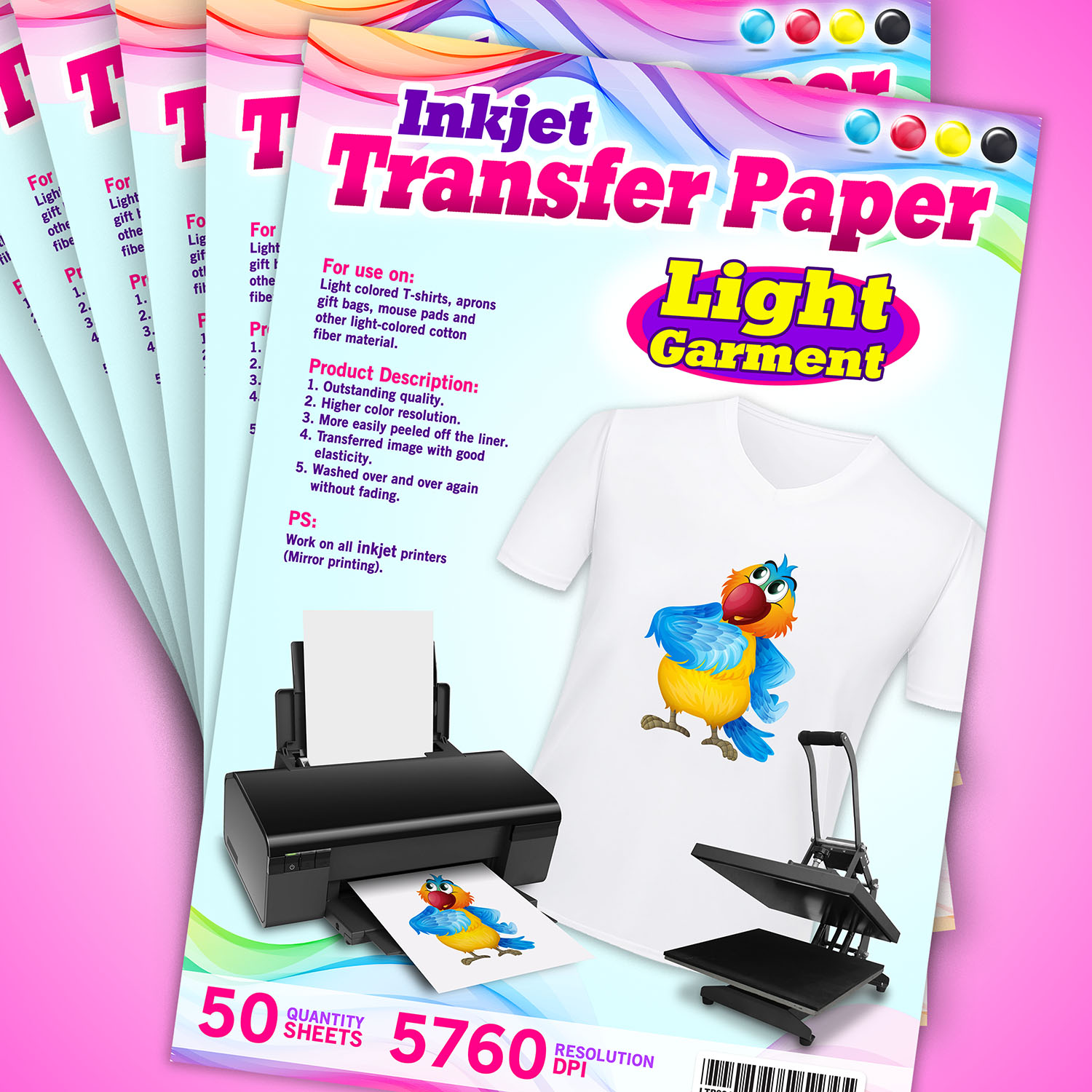 Sale* InkJet light Transfer Paper – 15pk