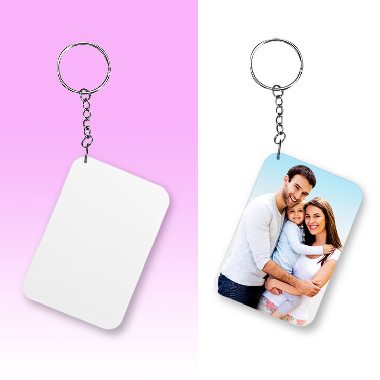 Rectangular Plastic Keychain Sublimation