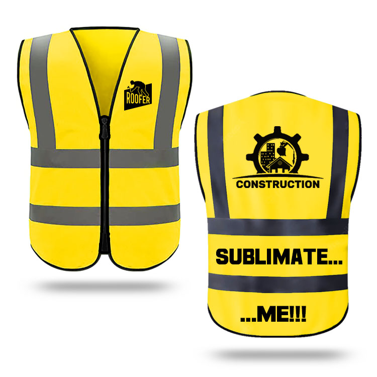 Sublimation Safety Reflective Vest Yellow Color