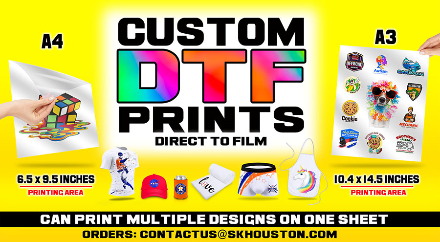 CUstom DTF Prints Direct to Film