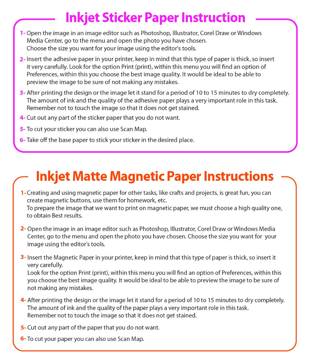 Inkjet Sticker Paper and Inkjet Matte Magnetic Paper